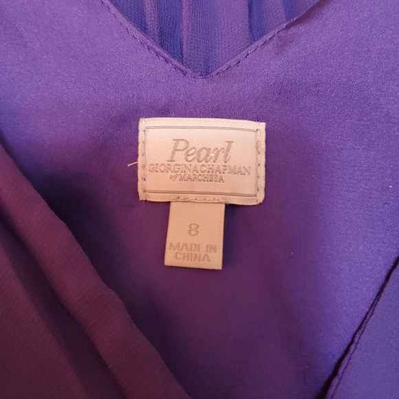 New Pearl Georgina Chapman of Marchesa Purple Dress Size 8 - Picture 10 of 11